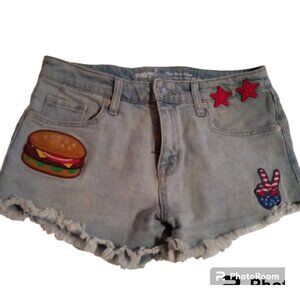 Mossimo patched high rise shorts sz 6/28